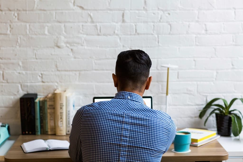 A developer working at a desk
